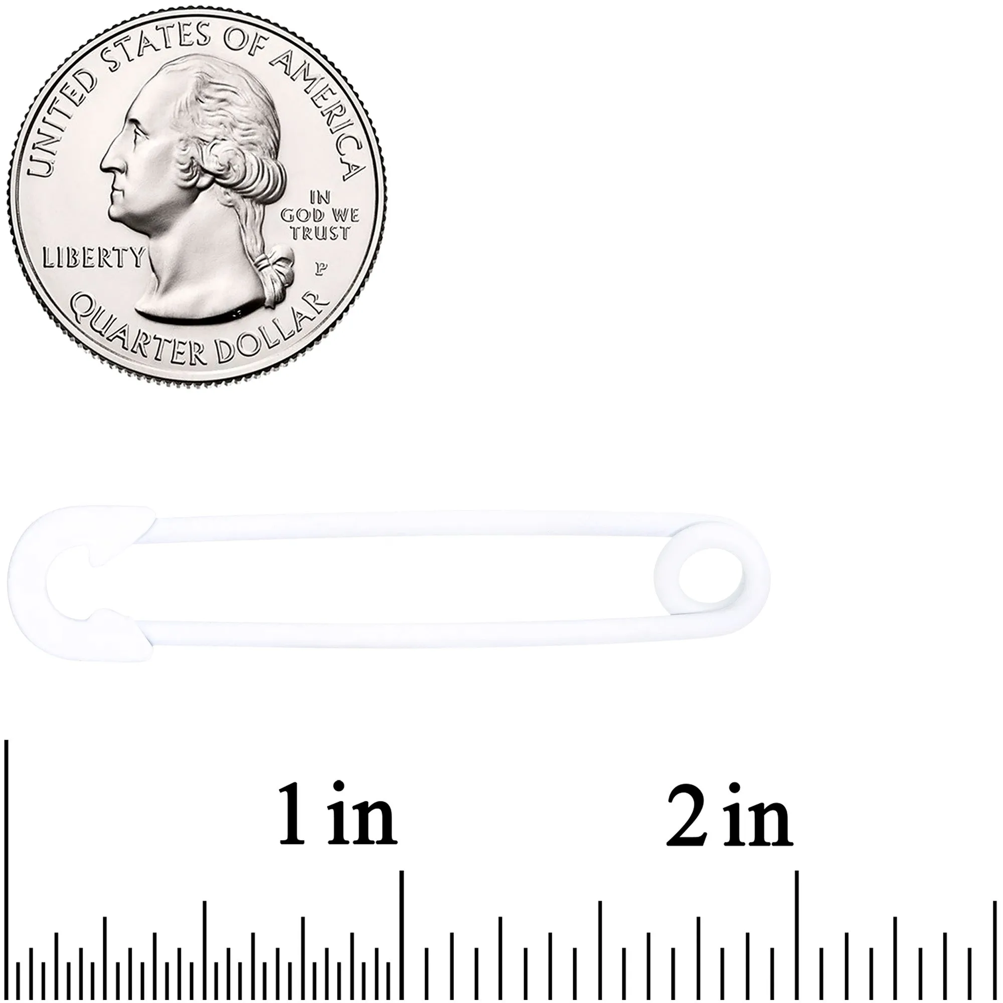 14 Gauge White Matte Punk Rock Safety Pin Industrial Barbell 38mm