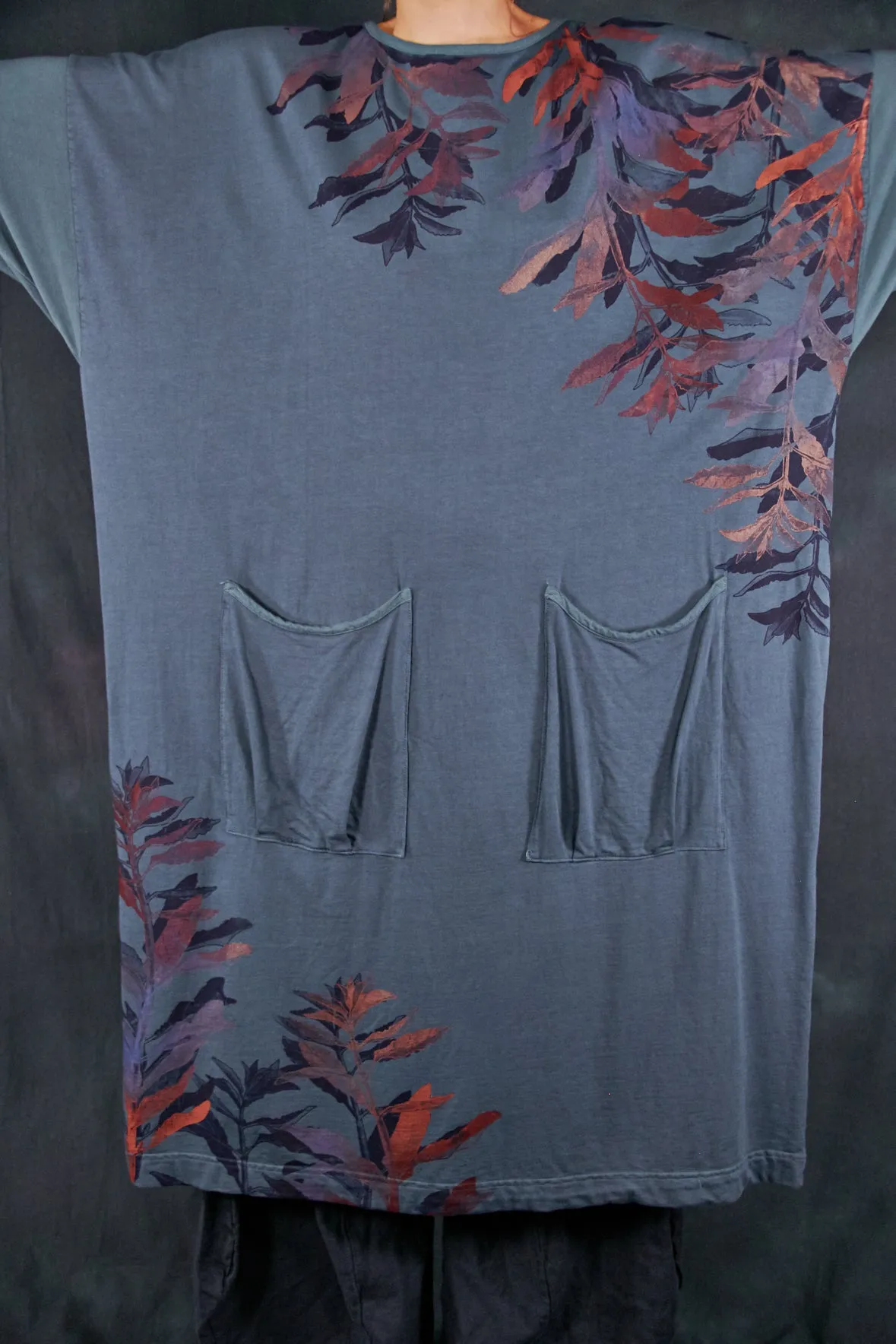 2303 Mariposa Dress Cotton Bamboo Hypnea-Sage Leaves