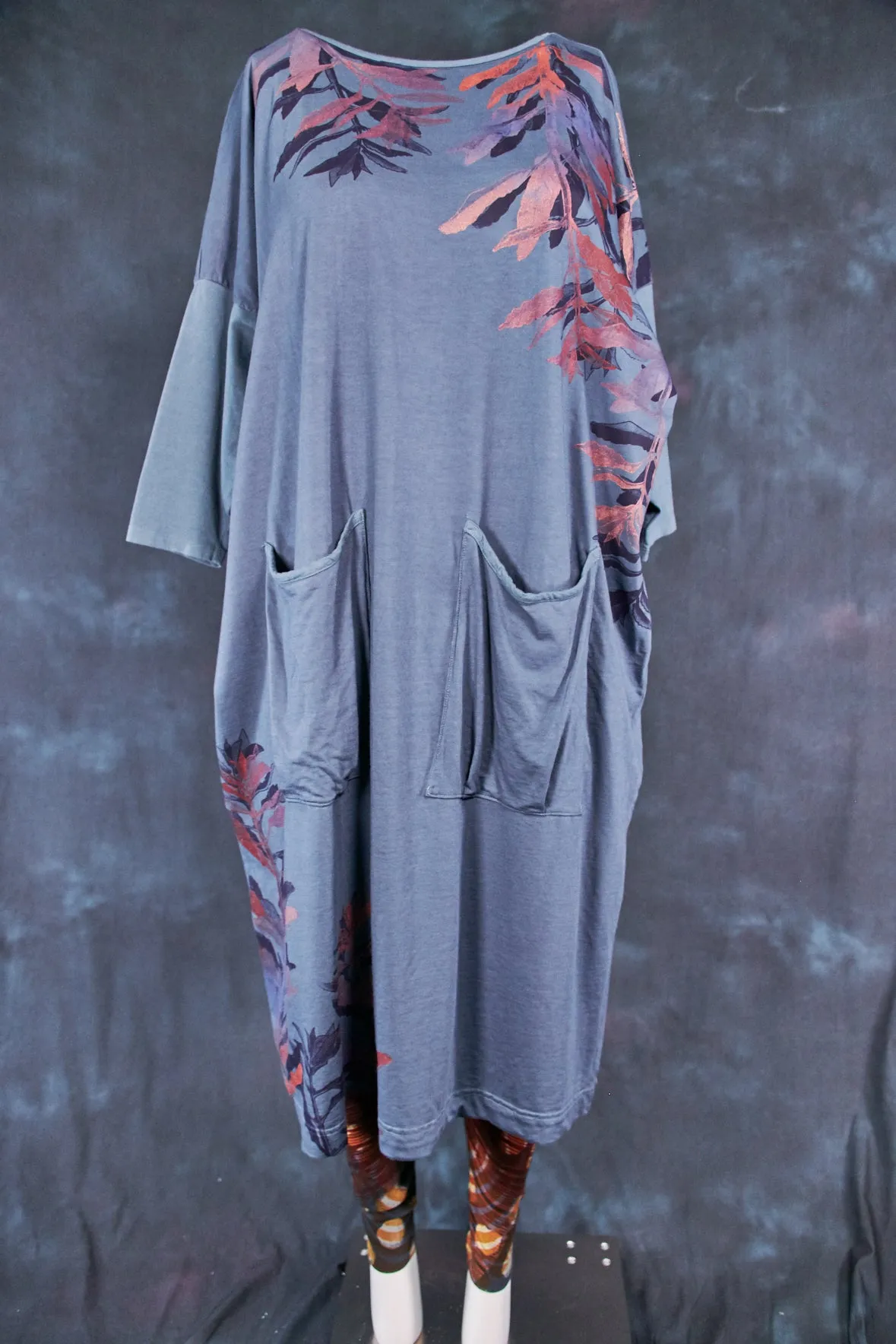 2303 Mariposa Dress Cotton Bamboo Hypnea-Sage Leaves