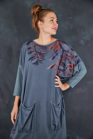 2303 Mariposa Dress Cotton Bamboo Hypnea-Sage Leaves