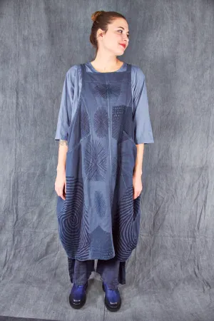 6211 Heavy Weave Linen Curve Apron Antique Ink-P