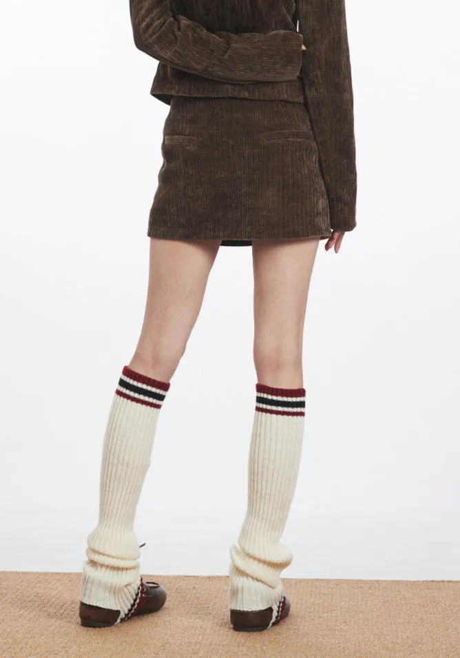 90s Grunge A-Line Mini Skirt | Soft Corduroy Fabric