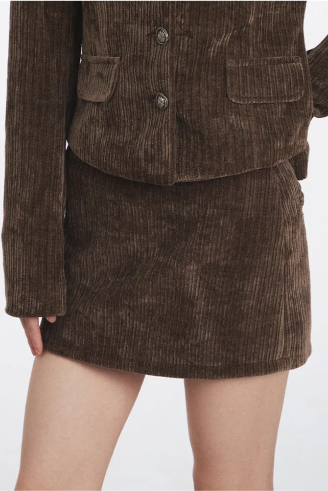 90s Grunge A-Line Mini Skirt | Soft Corduroy Fabric