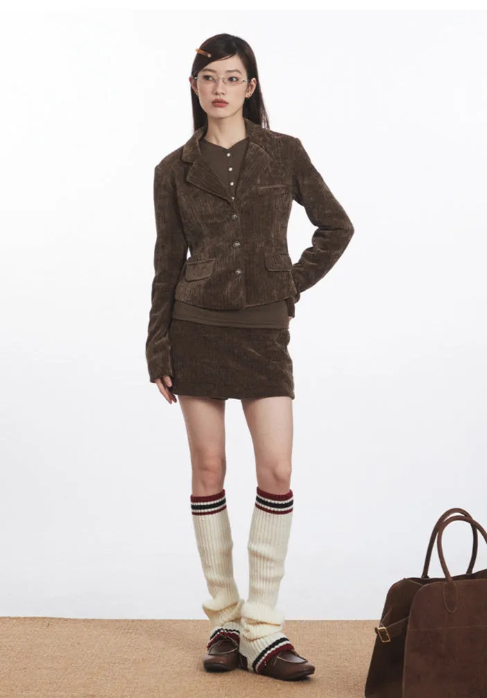 90s Grunge A-Line Mini Skirt | Soft Corduroy Fabric