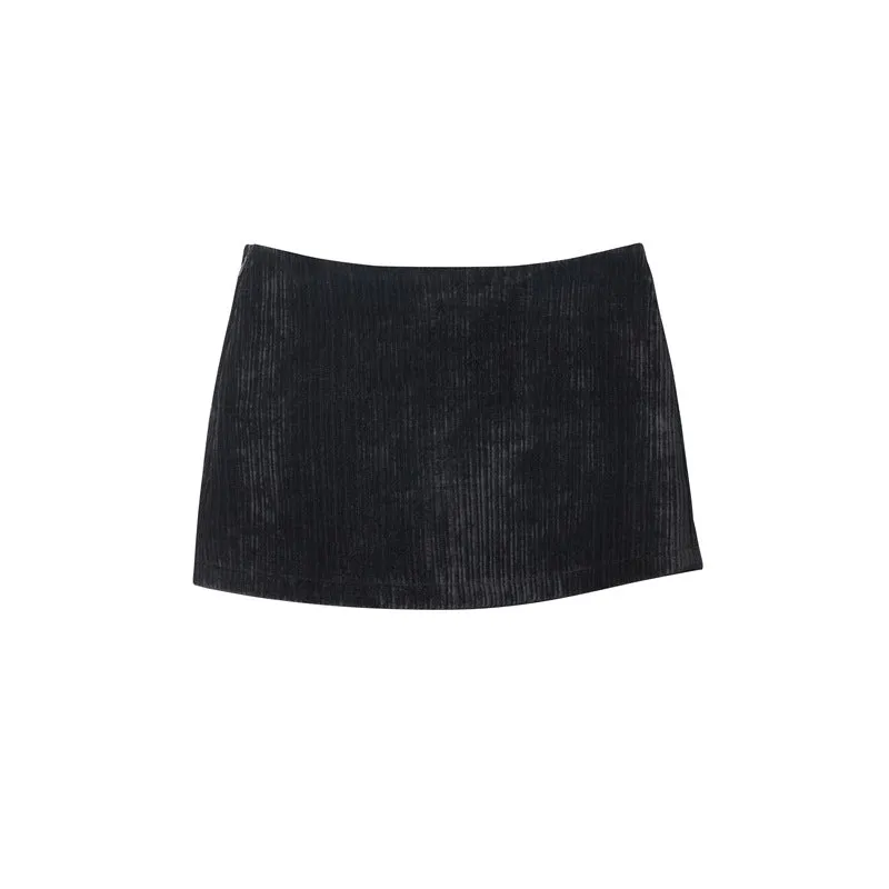 90s Grunge A-Line Mini Skirt | Soft Corduroy Fabric