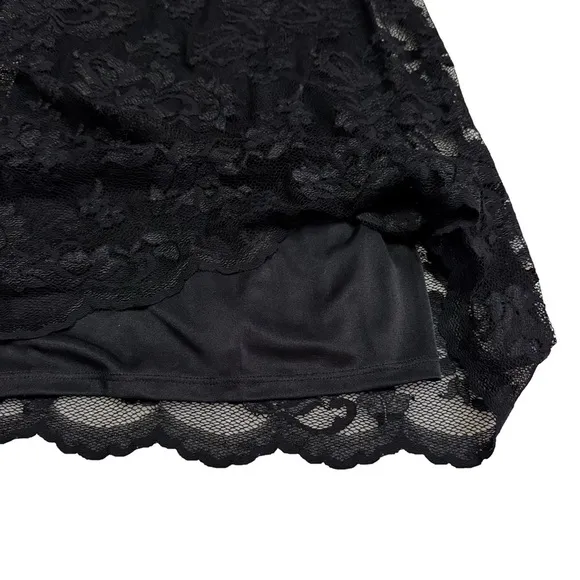 A.B.S Allen Schwartz Black Lace Dress w/ Black Slip Dress 2 Pieces Size Small