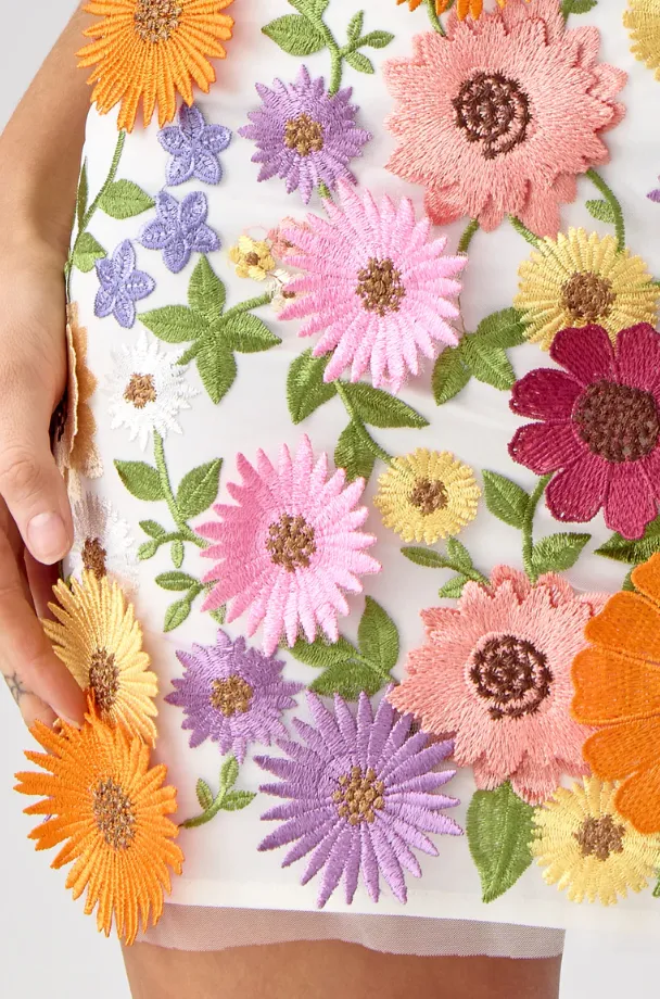 Adelyn Rae Tina 3D Multi Floral Skirt