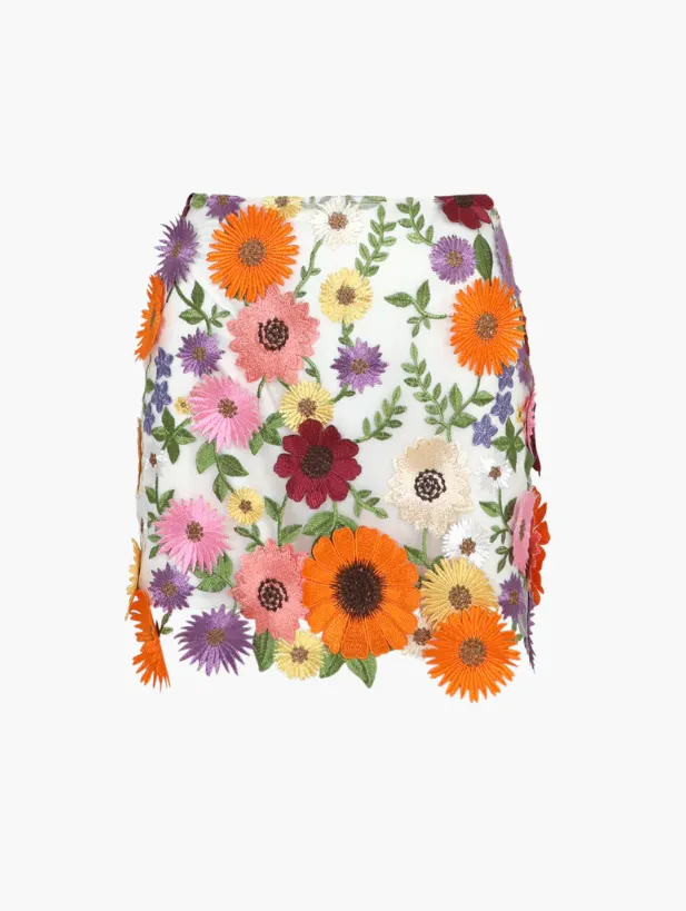 Adelyn Rae Tina 3D Multi Floral Skirt