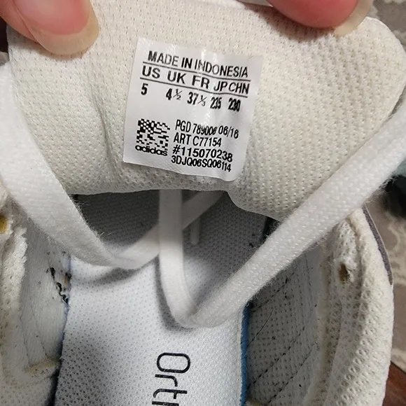 Adidas  #5 White and Black Sneakers