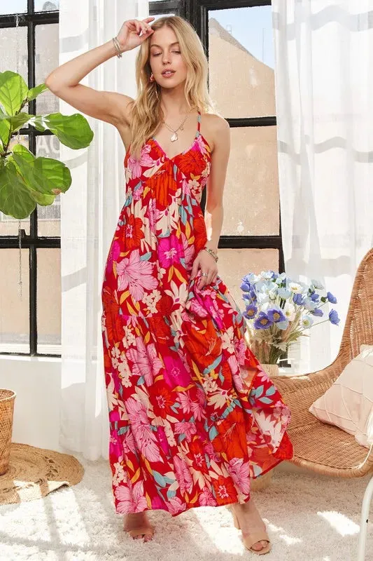 ADORA Floral Tiered Maxi Cami Dress
