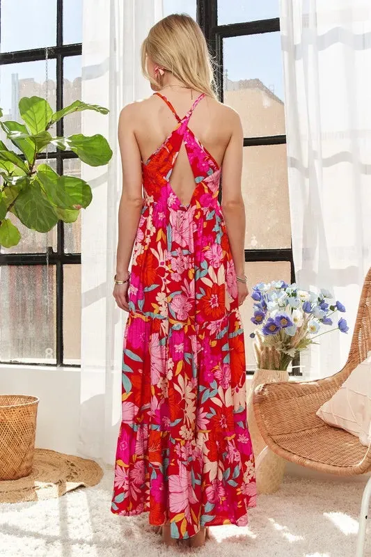 ADORA Floral Tiered Maxi Cami Dress