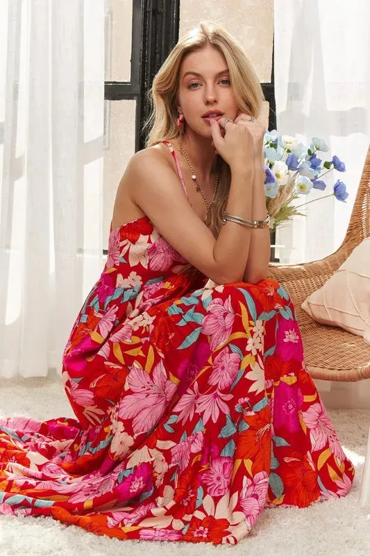 ADORA Floral Tiered Maxi Cami Dress