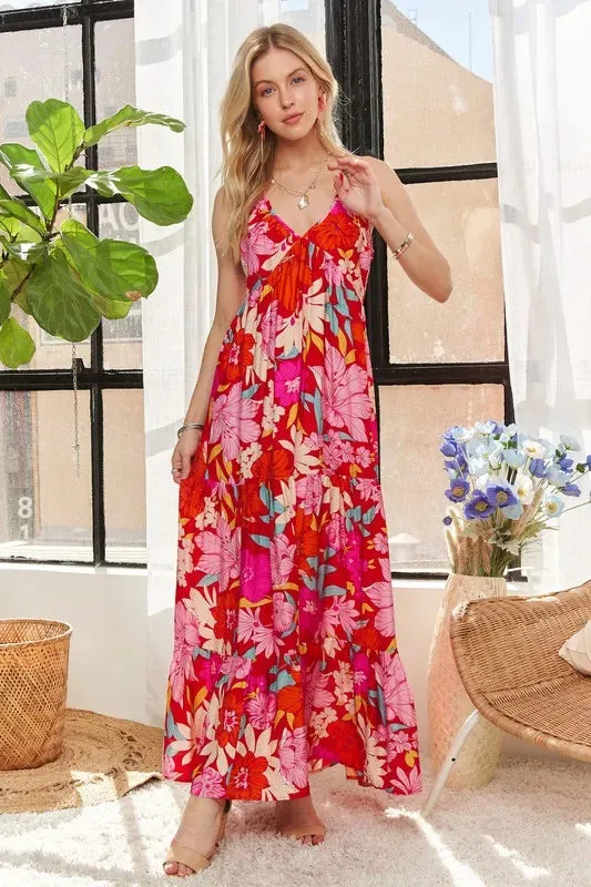 ADORA Floral Tiered Maxi Cami Dress