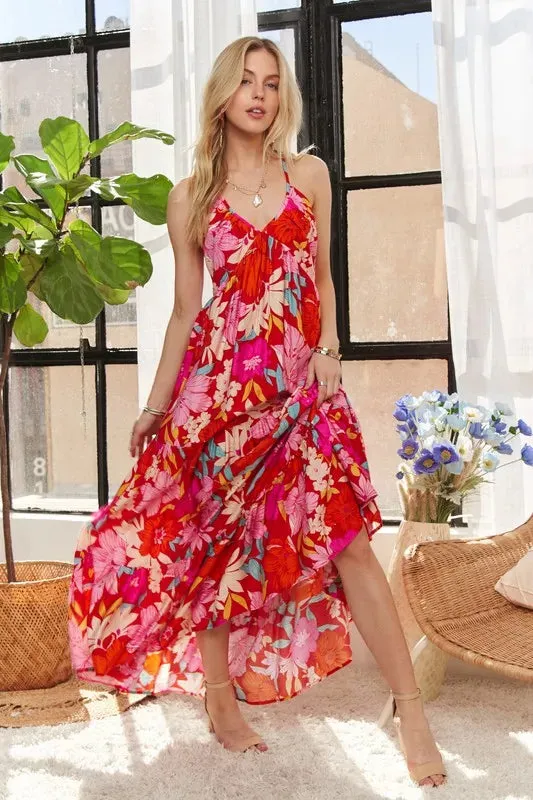 ADORA Floral Tiered Maxi Cami Dress
