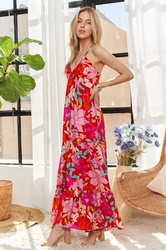 ADORA Floral Tiered Maxi Cami Dress