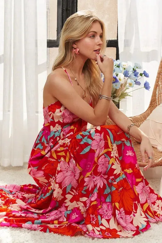 ADORA Floral Tiered Maxi Cami Dress