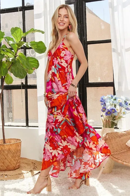 ADORA Floral Tiered Maxi Cami Dress
