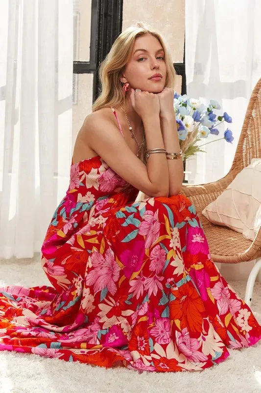 ADORA Floral Tiered Maxi Cami Dress