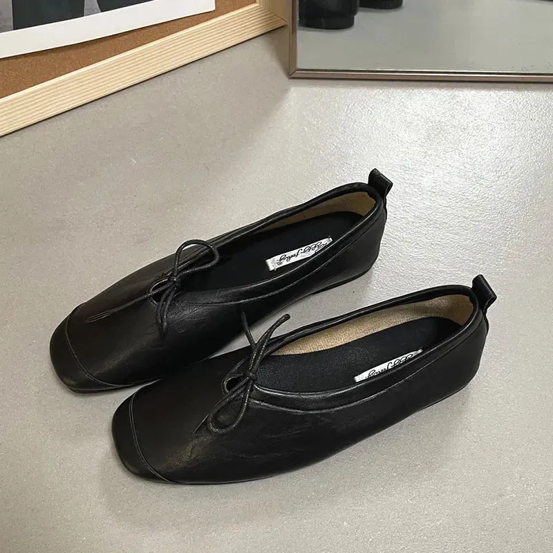 ADVBRIDGE  -  Women's Vintage Flats Comfortable Leather Ballet Shoes Female Soft Dress Shoes Mujer Slip On Loafers Mujer New Woman Shoes