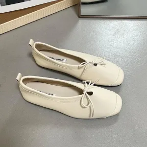 ADVBRIDGE  -  Women's Vintage Flats Comfortable Leather Ballet Shoes Female Soft Dress Shoes Mujer Slip On Loafers Mujer New Woman Shoes