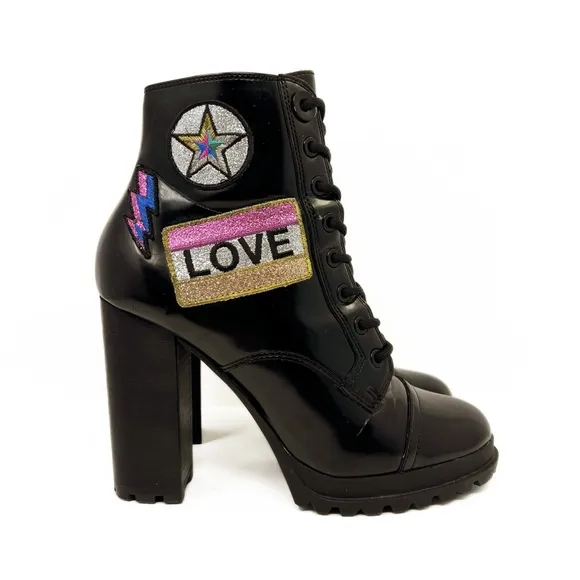 Aldo Glitteratti Lace up High Heel Boots