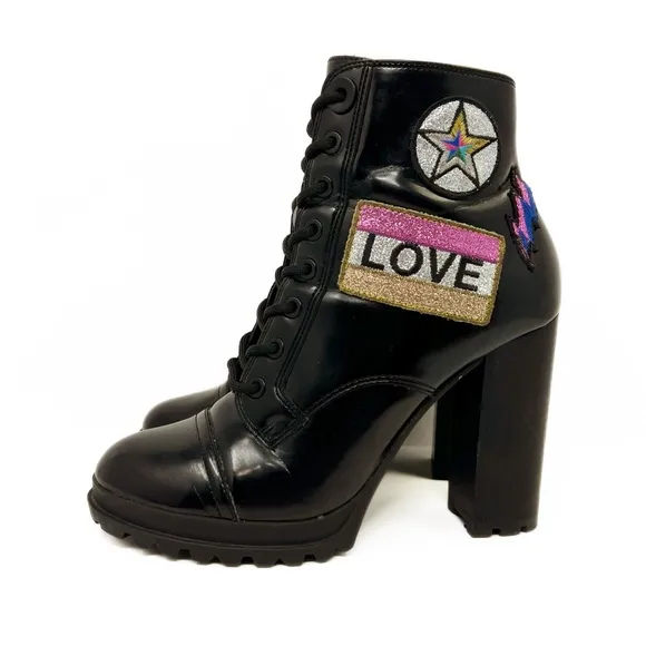 Aldo Glitteratti Lace up High Heel Boots