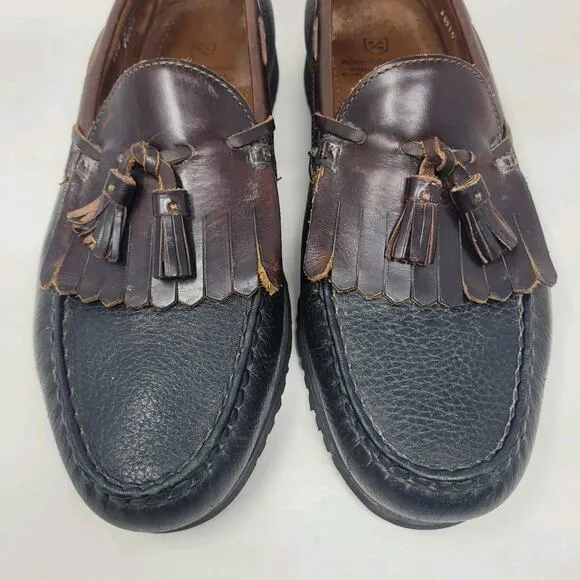 Allen Edmonds Dress Shoes 11.5D NASHUA Kiltie Tassel Loafers Black Brown Leather