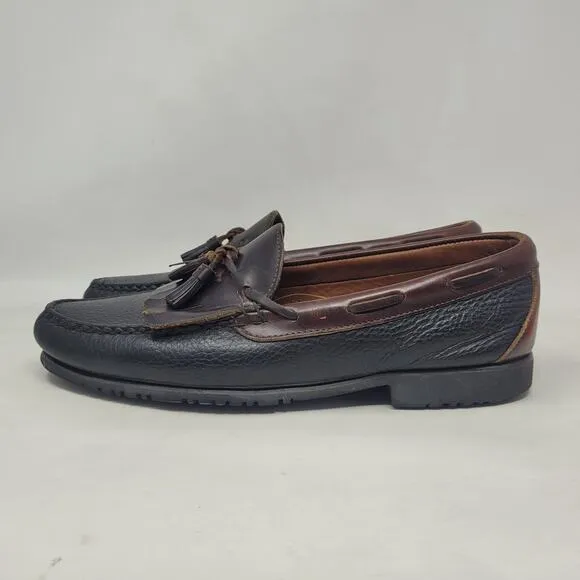 Allen Edmonds Dress Shoes 11.5D NASHUA Kiltie Tassel Loafers Black Brown Leather