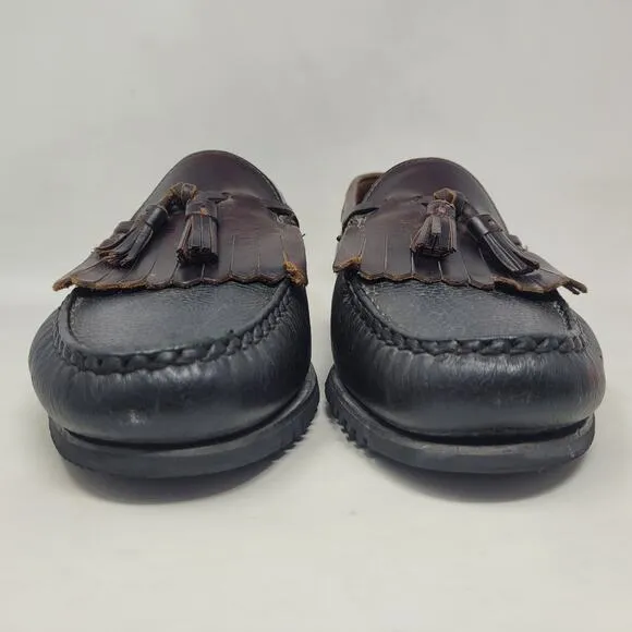 Allen Edmonds Dress Shoes 11.5D NASHUA Kiltie Tassel Loafers Black Brown Leather