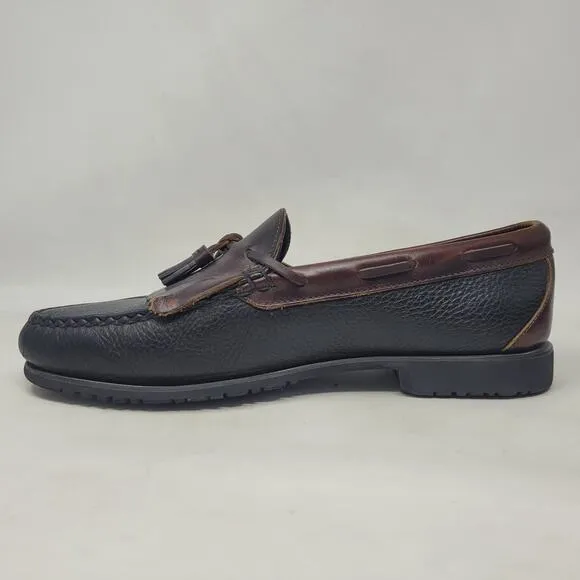 Allen Edmonds Dress Shoes 11.5D NASHUA Kiltie Tassel Loafers Black Brown Leather