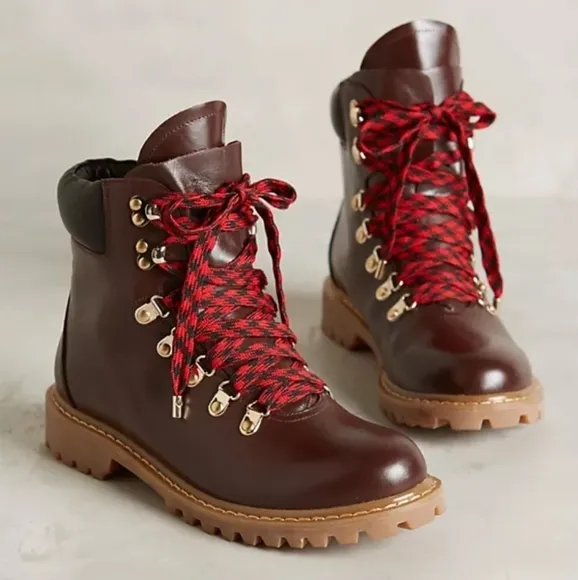 Anthropologie Joie Brown Retro Norfolk Hiker Boots Size 37.5
