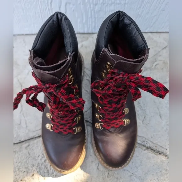 Anthropologie Joie Brown Retro Norfolk Hiker Boots Size 37.5