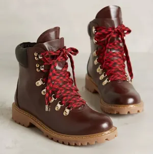 Anthropologie Joie Brown Retro Norfolk Hiker Boots Size 37.5