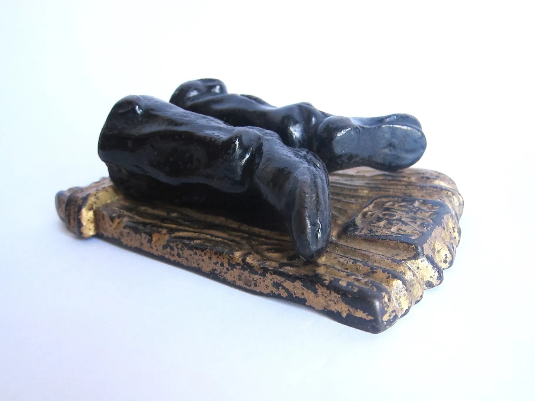 Antique Cast Iron Pair of Boots Match Holder
