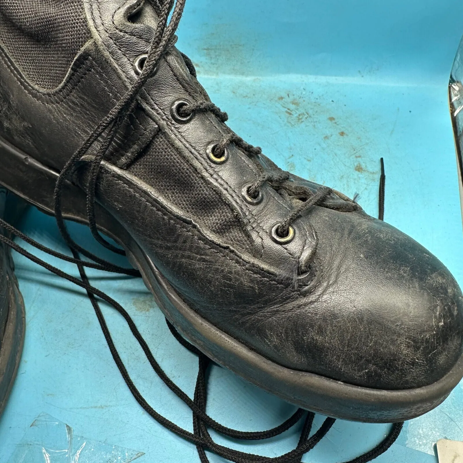 Army Black Leather US Combat Boots - Size EU 42 - UK 8 - US 8.5W