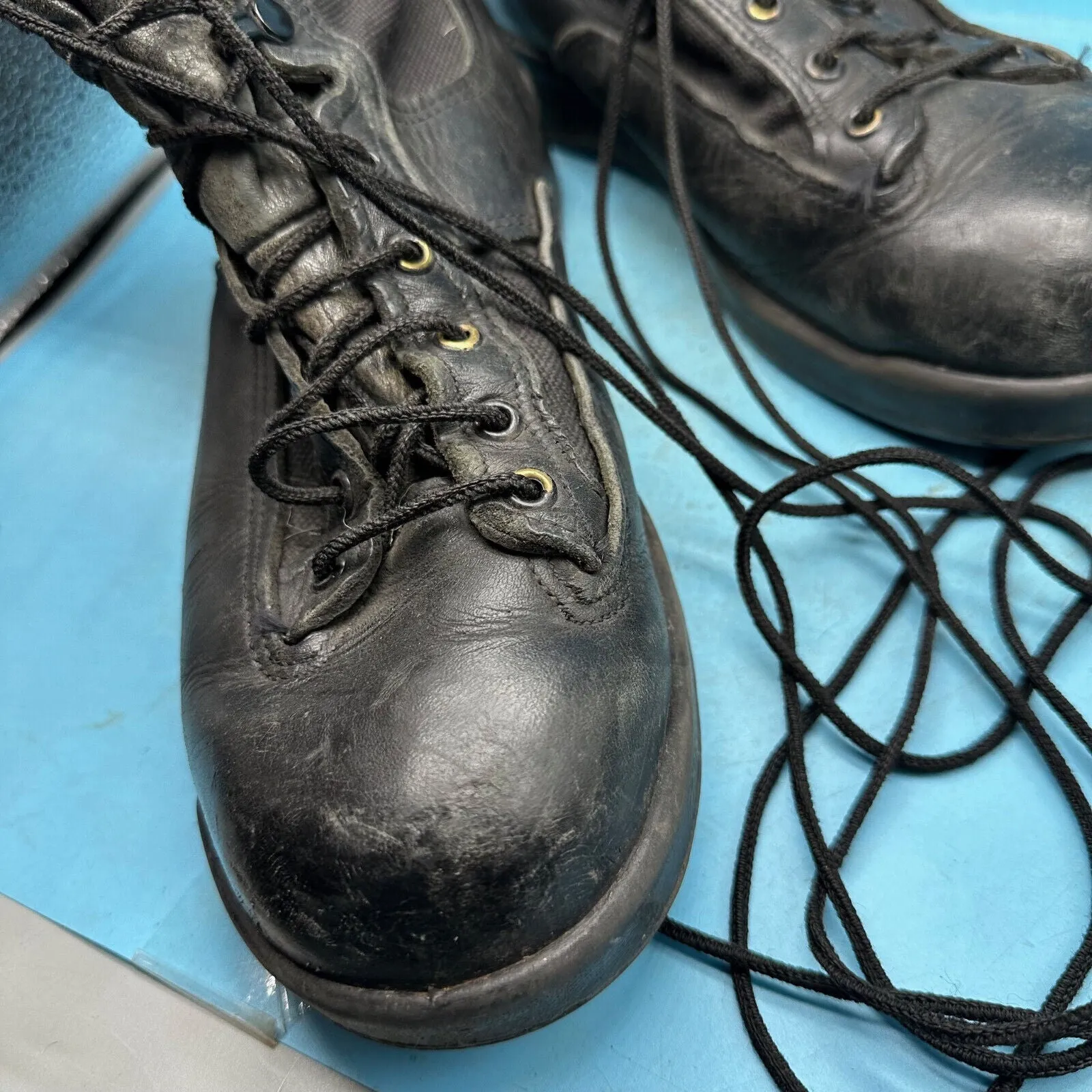 Army Black Leather US Combat Boots - Size EU 42 - UK 8 - US 8.5W
