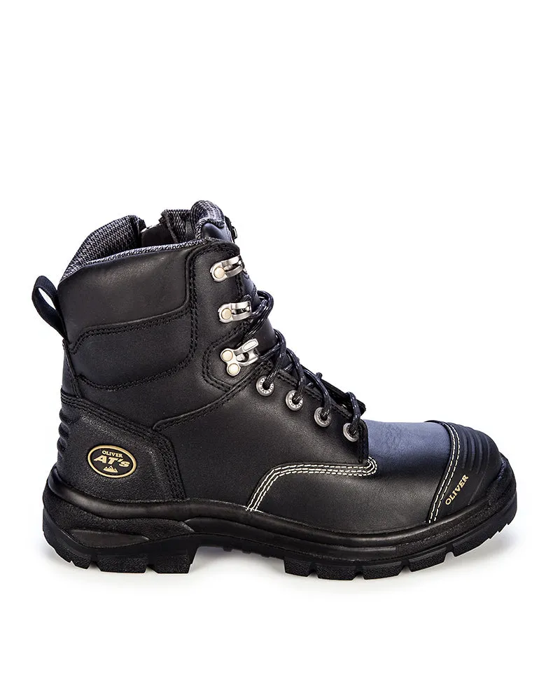 AT 55345Z Zip Side Lace Up Boot - Black