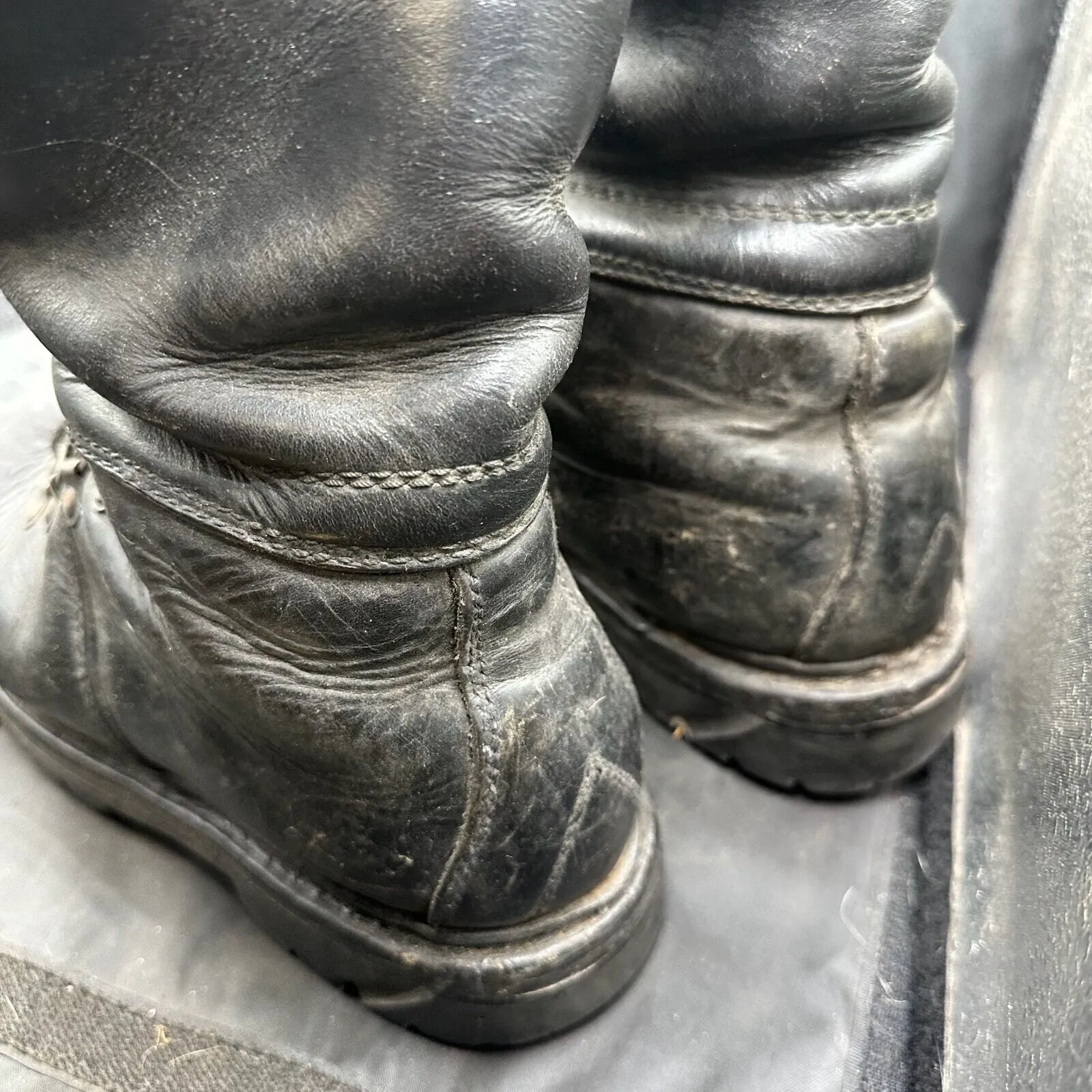 Austrian Army Black Leather Army Combat Boots - Size EU 42 - UK 8