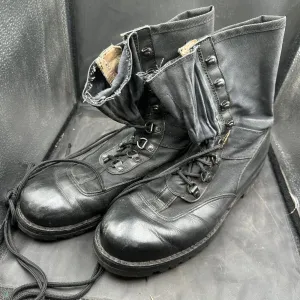 Austrian Army Black Leather Army Combat Boots - Size EU 43 - UK 9