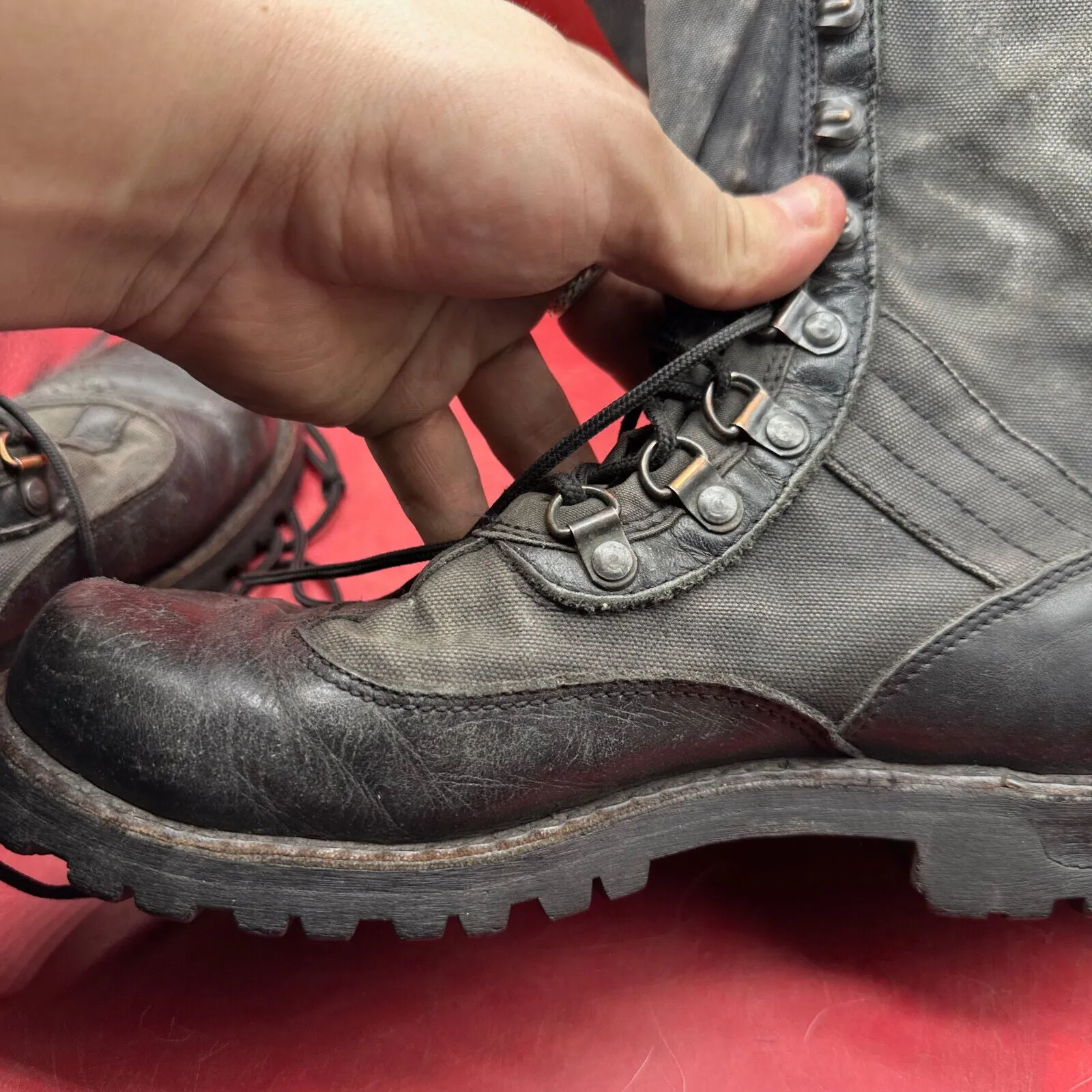 Austrian Army Black Leather Heavy Duty Combat Boots - Size EU 41 - UK 7