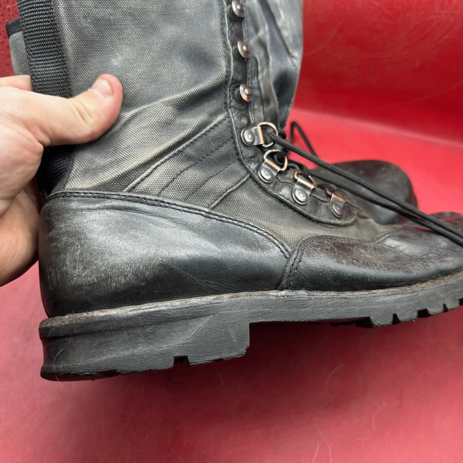 Austrian Army Black Leather Heavy Duty Combat Boots - Size EU 41 - UK 7