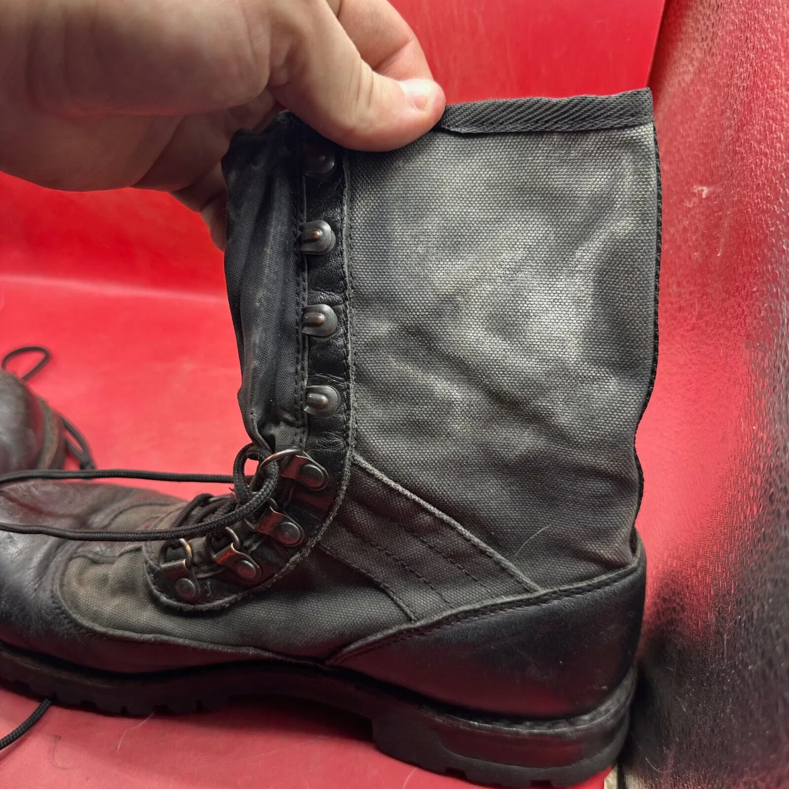 Austrian Army Black Leather Heavy Duty Combat Boots - Size EU 41 - UK 7