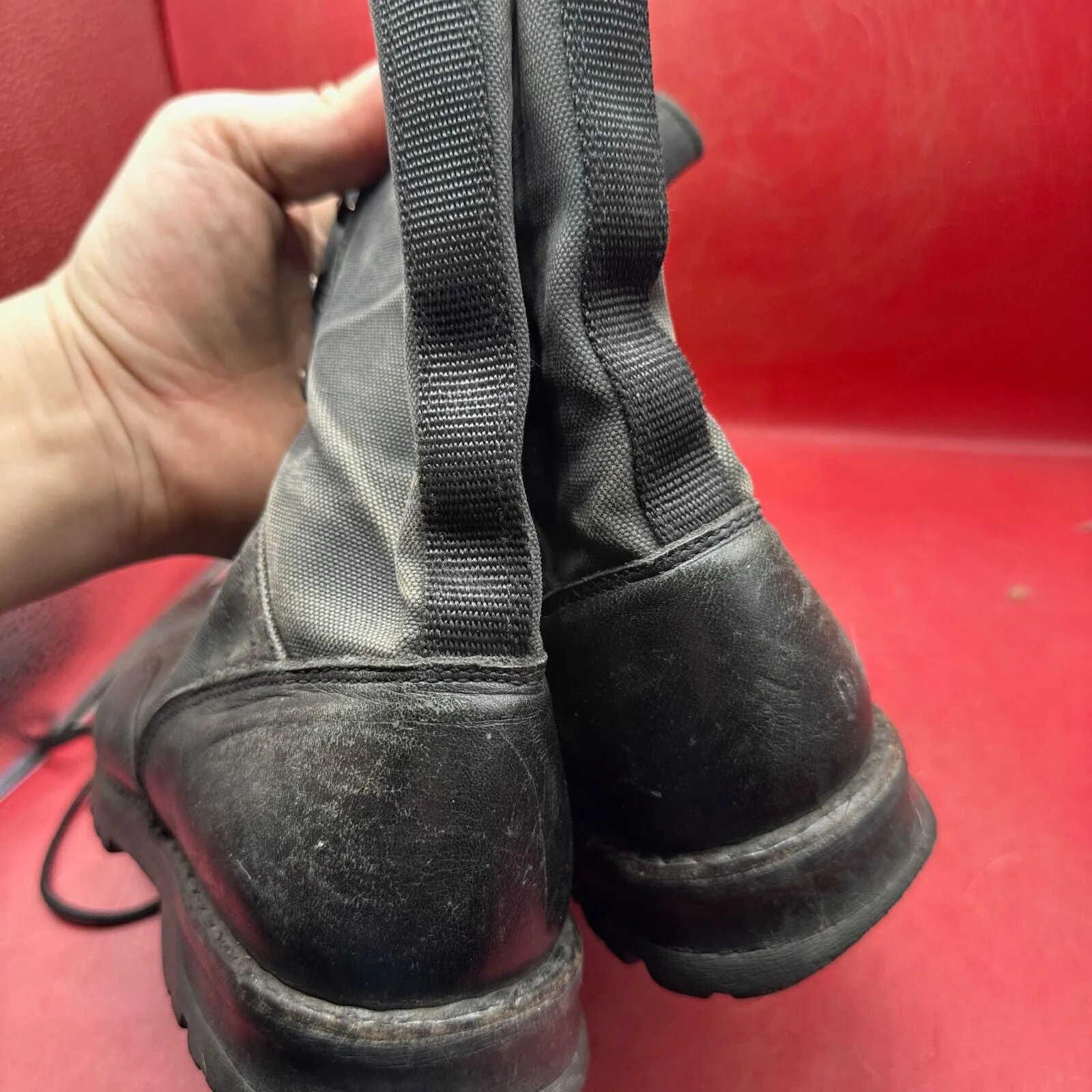 Austrian Army Black Leather Heavy Duty Combat Boots - Size EU 41 - UK 7