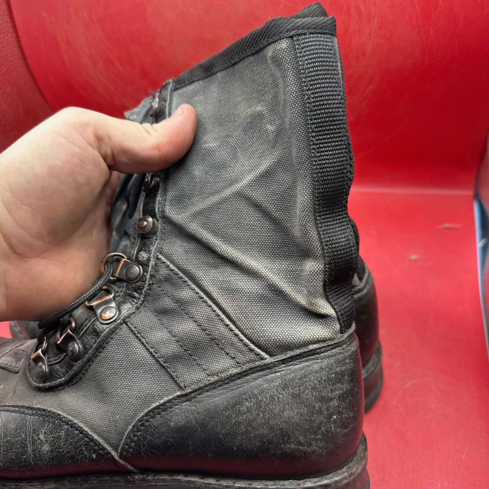 Austrian Army Black Leather Heavy Duty Combat Boots - Size EU 41 - UK 7