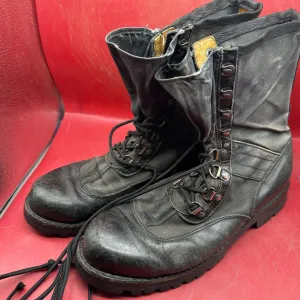 Austrian Army Black Leather Heavy Duty Combat Boots - Size EU 41 - UK 7
