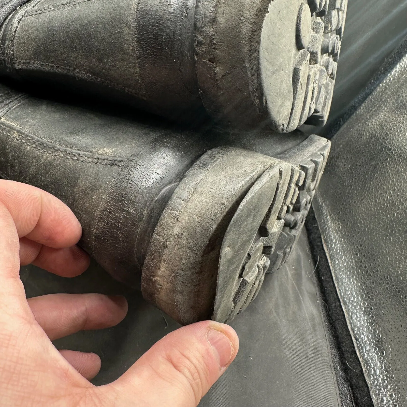 Austrian Army Black Leather Heavy Duty Combat Boots - Size EU 44 - UK 9.5