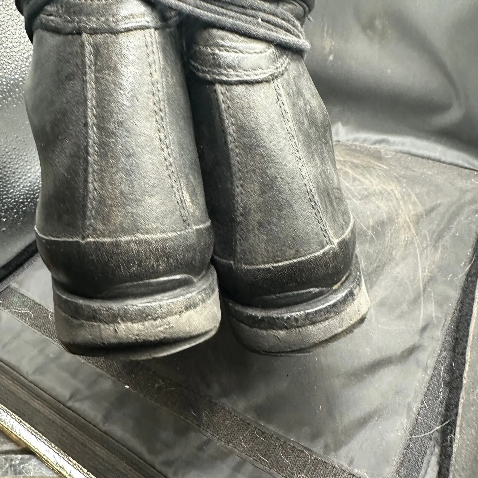 Austrian Army Black Leather Heavy Duty Combat Boots - Size EU 44 - UK 9.5