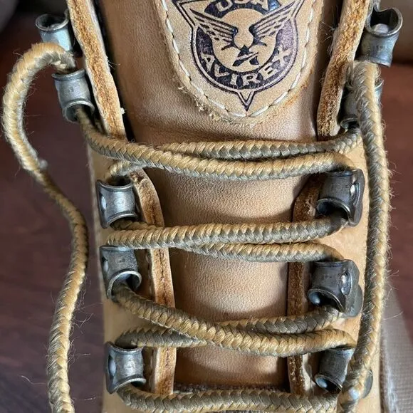 Avirex AV-1985 Genuine Leather Boots AVB118-01 Sz 5.5