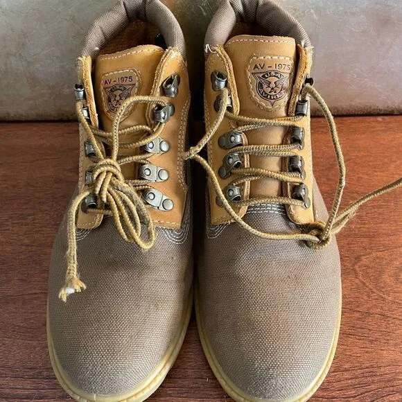 Avirex AV-1985 Genuine Leather Boots AVB118-01 Sz 5.5
