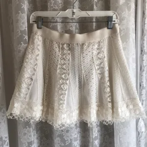 BCBGMaxAzria * NWT White Lace Mini Skirt
